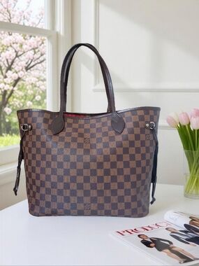 Louis Vuitton Neverfull MM Damier Ebene Tote Pristine Condition ✨ COA